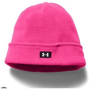 Under Armour Girls Beanie Hat Pink Fleece Winter Cozy Warm Stylish